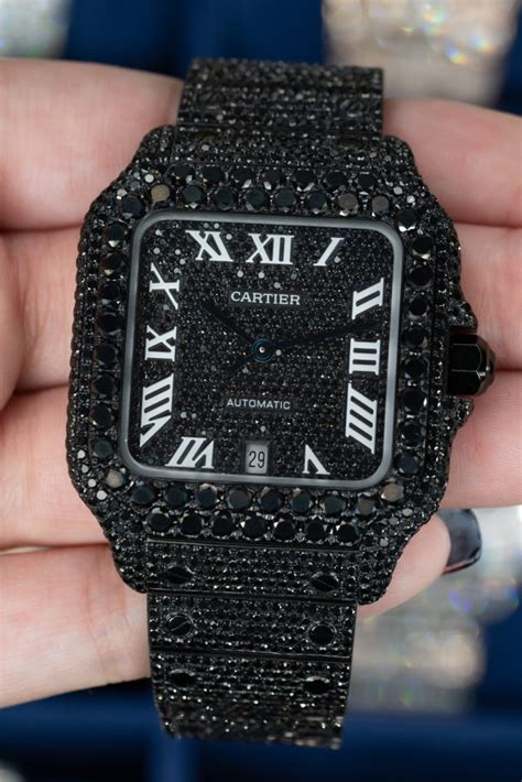 cartier skeleton watch black diamond